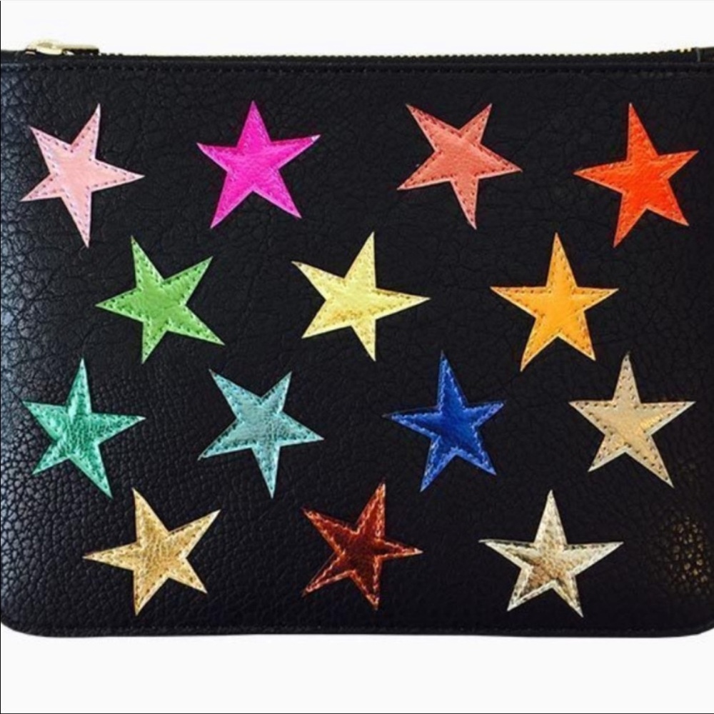 Poppy Lissiman Rainbow/ Black Star Clutch. One Size.